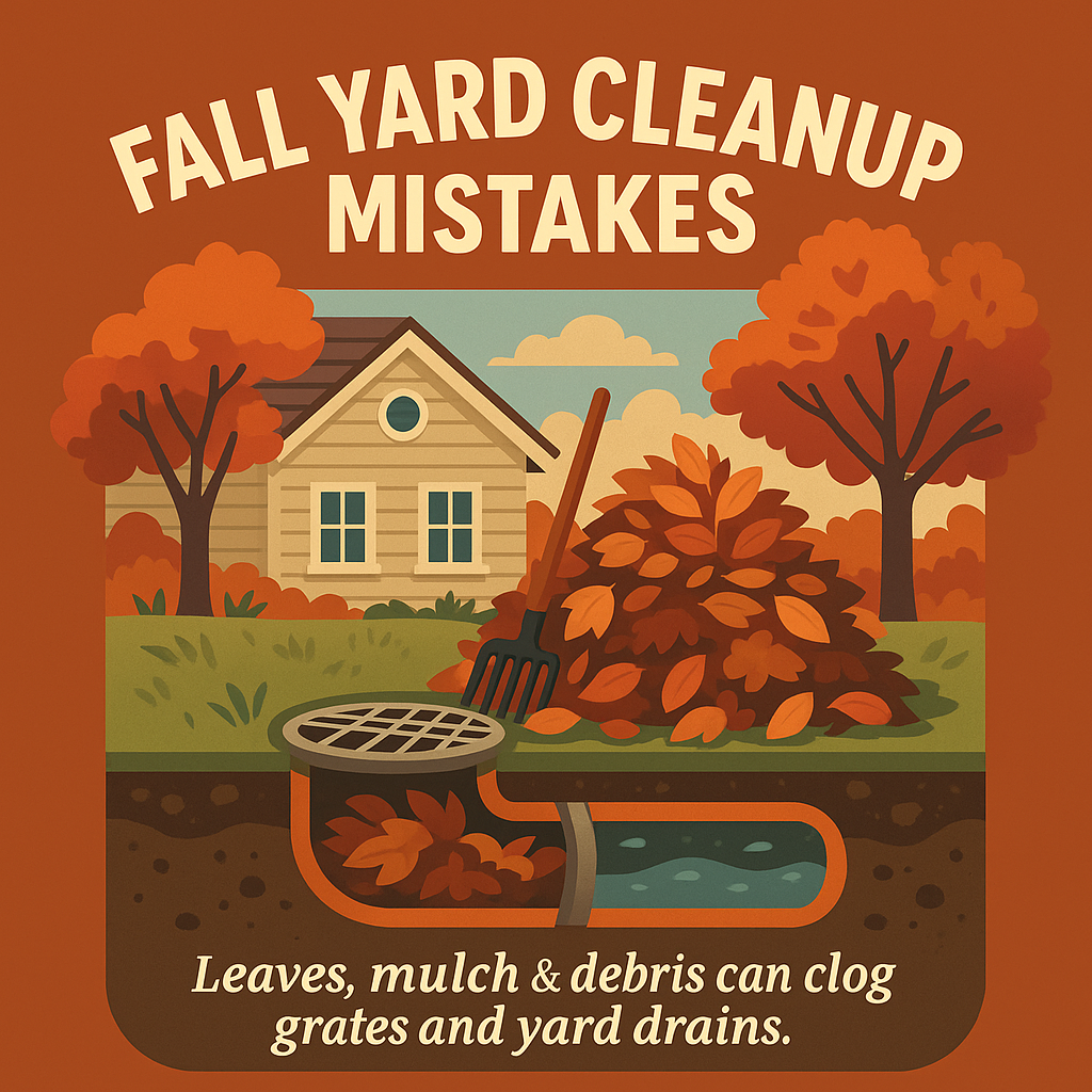 Fall Yard Cleanup Mistakes That Block Your Sewer