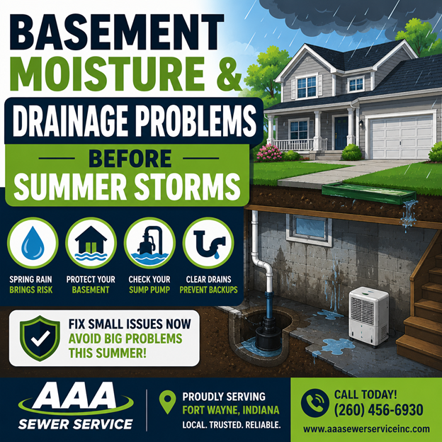 Basement Moisture & Drainage Problems Before Summer Storms in Fort Wayne