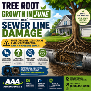 Tree Root Growth in June and Sewer Line Damage in Fort Wayne