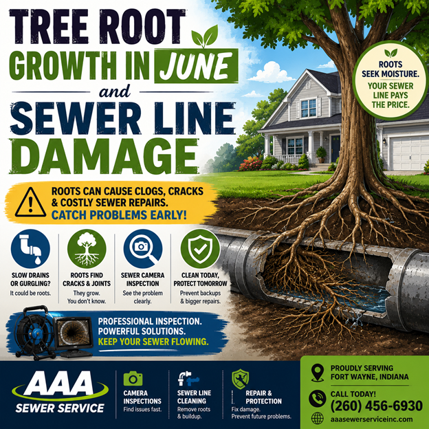 Tree Root Growth in June and Sewer Line Damage in Fort Wayne